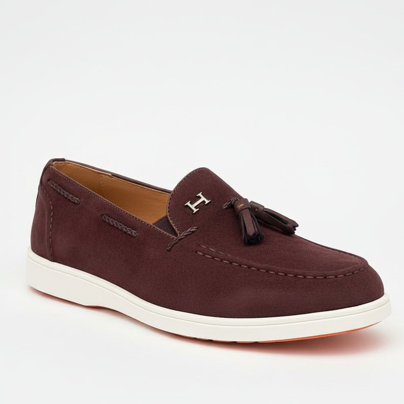 Premium Tassel Suede Loafers – Elegant Slip-On Smart Casual Comfort Shoes_SLK