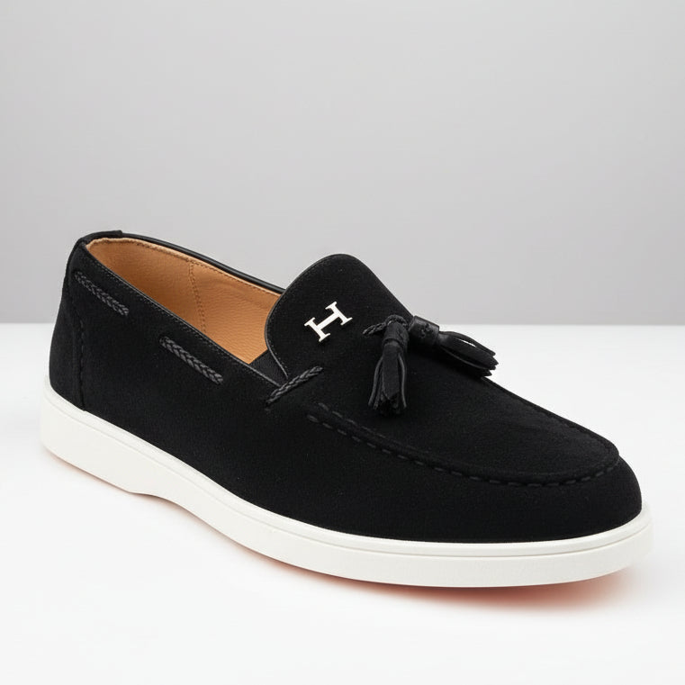 Premium Tassel Suede Loafers – Elegant Slip-On Smart Casual Comfort Shoes_SLK