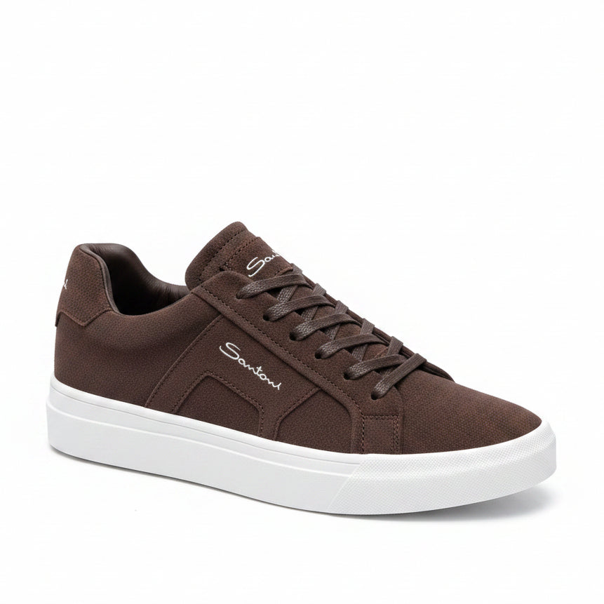 Men's Santori chocolate brown suede sneakers white sole — Taptan Shop Kenya