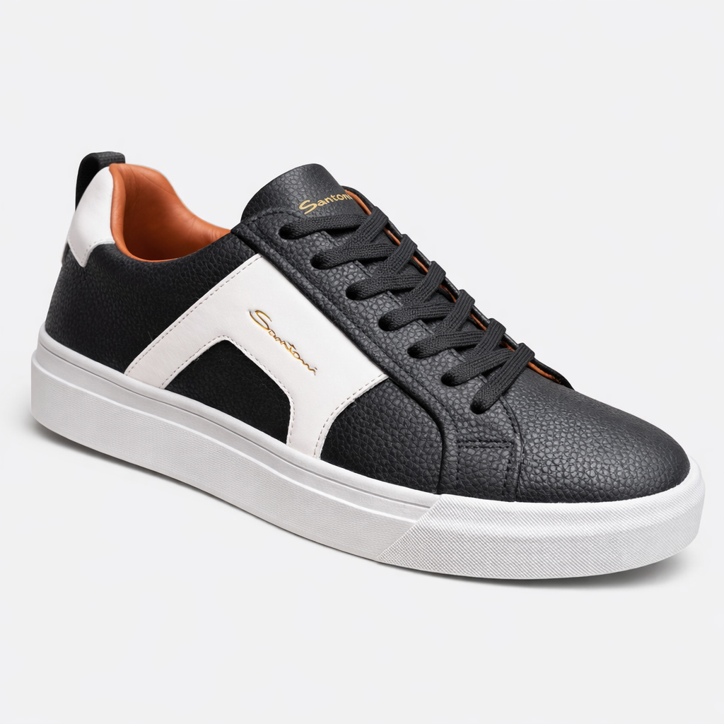 Santoni Textured Leather Low-Top Sneakers – Luxury Casual Men’s Shoe