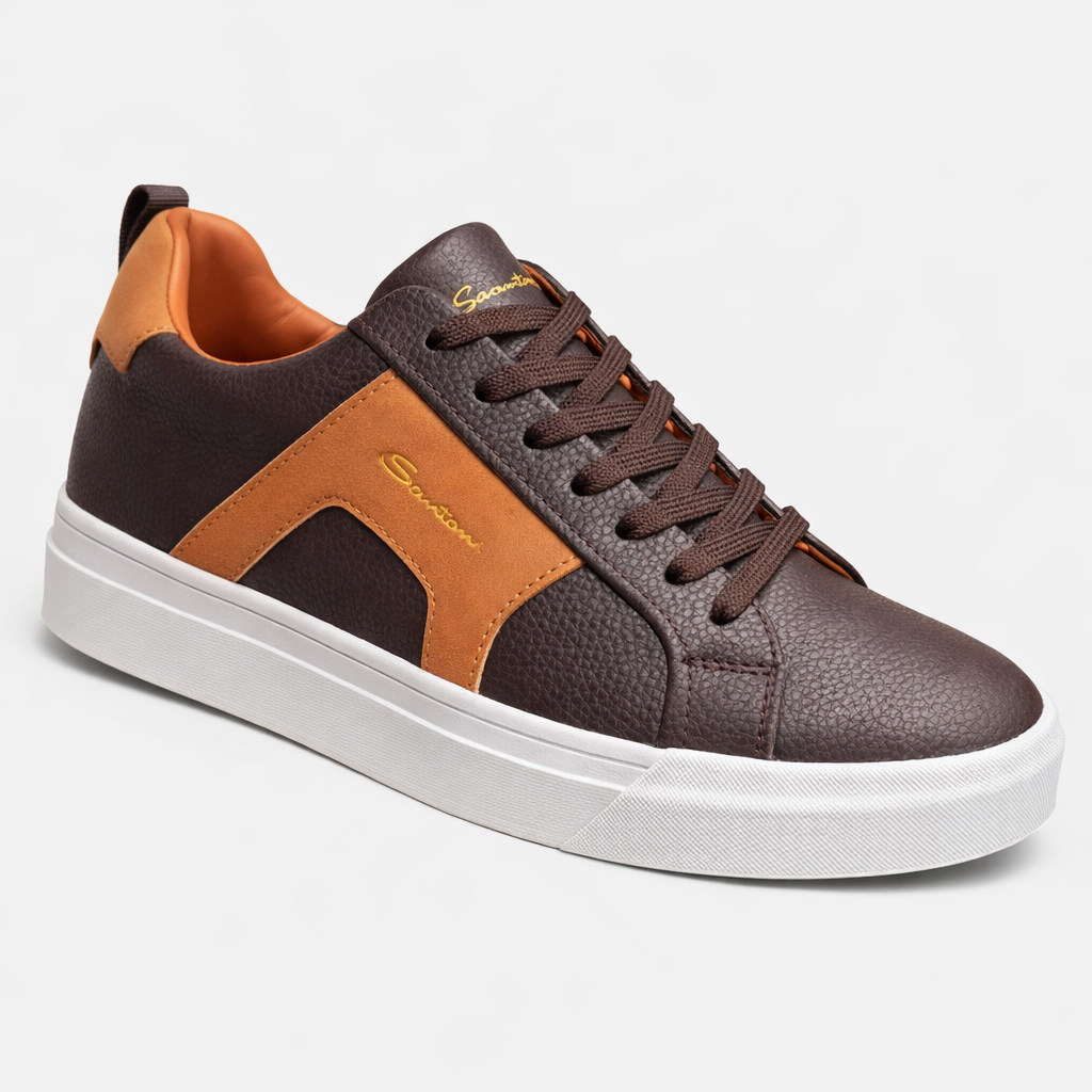 Santoni Textured Leather Low-Top Sneakers – Luxury Casual Men’s Shoe