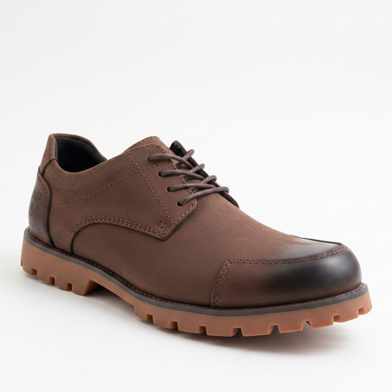 Rich espresso brown nubuck with tonal gum lug sole