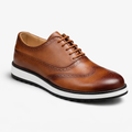 Rich espresso brown smooth shoe with white & black contrast sole
