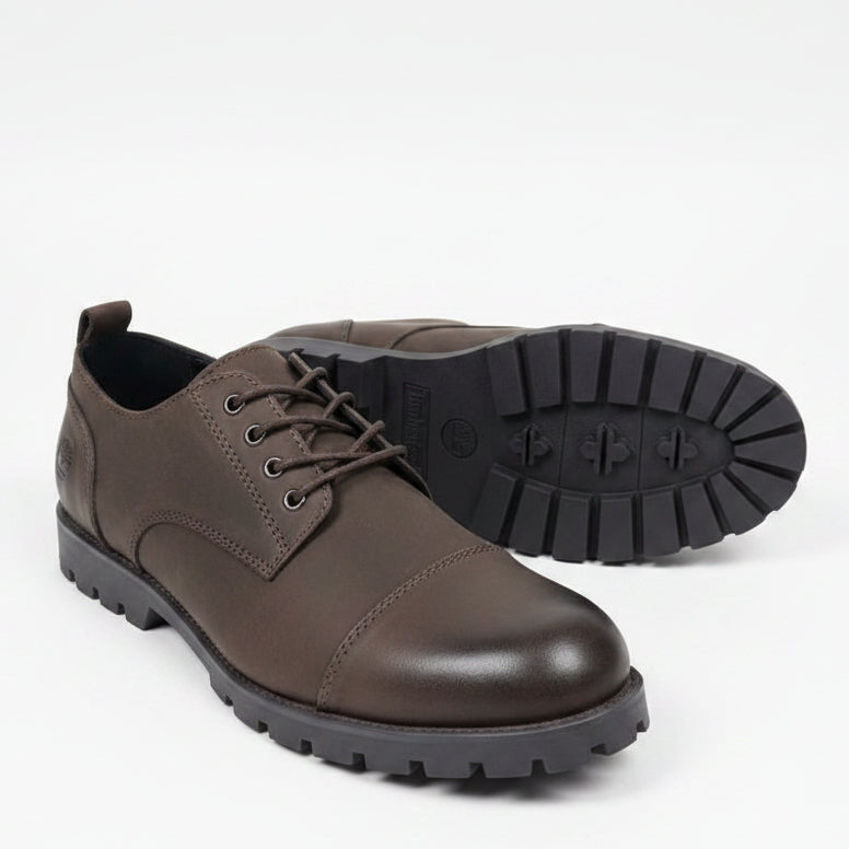 Timberland dark brown casual derby shoes with rugged lug sole — Taptan Shop Kenya