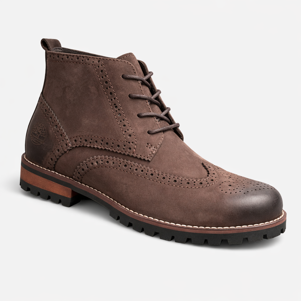 Rich espresso brown nubuck with tonal rand & black lug sole