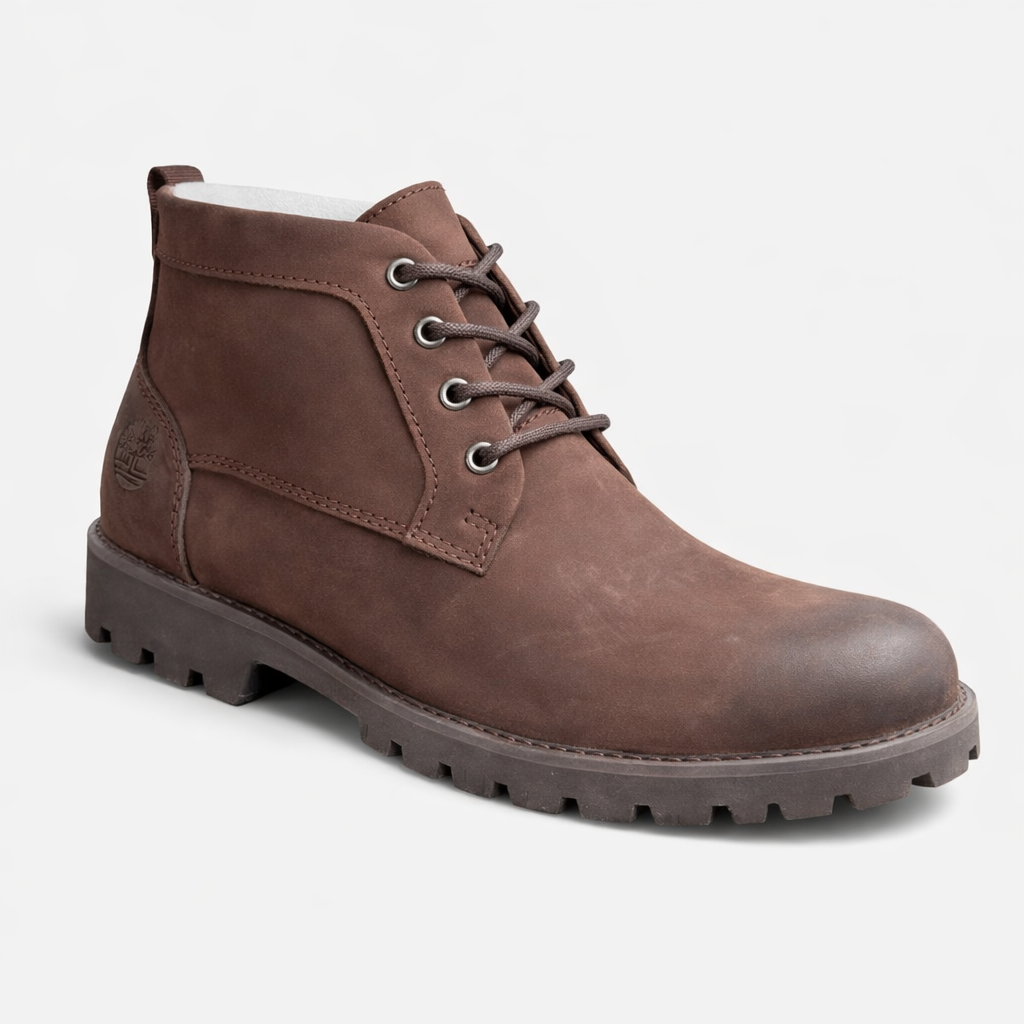 Rich espresso brown nubuck with tonal lug sole & silver eyelets