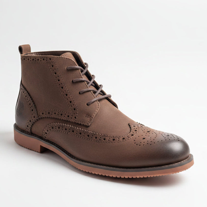 Rich mocha brown nubuck with tonal flat sole & brown laces