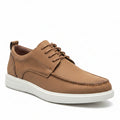 Men's tan leather derby sneakers moc toe — Taptan Shop Kenya