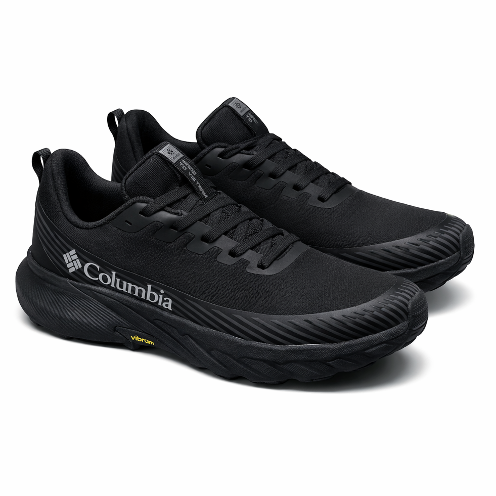 All-black ripstop mesh upper with black midsole & Vibram outsole