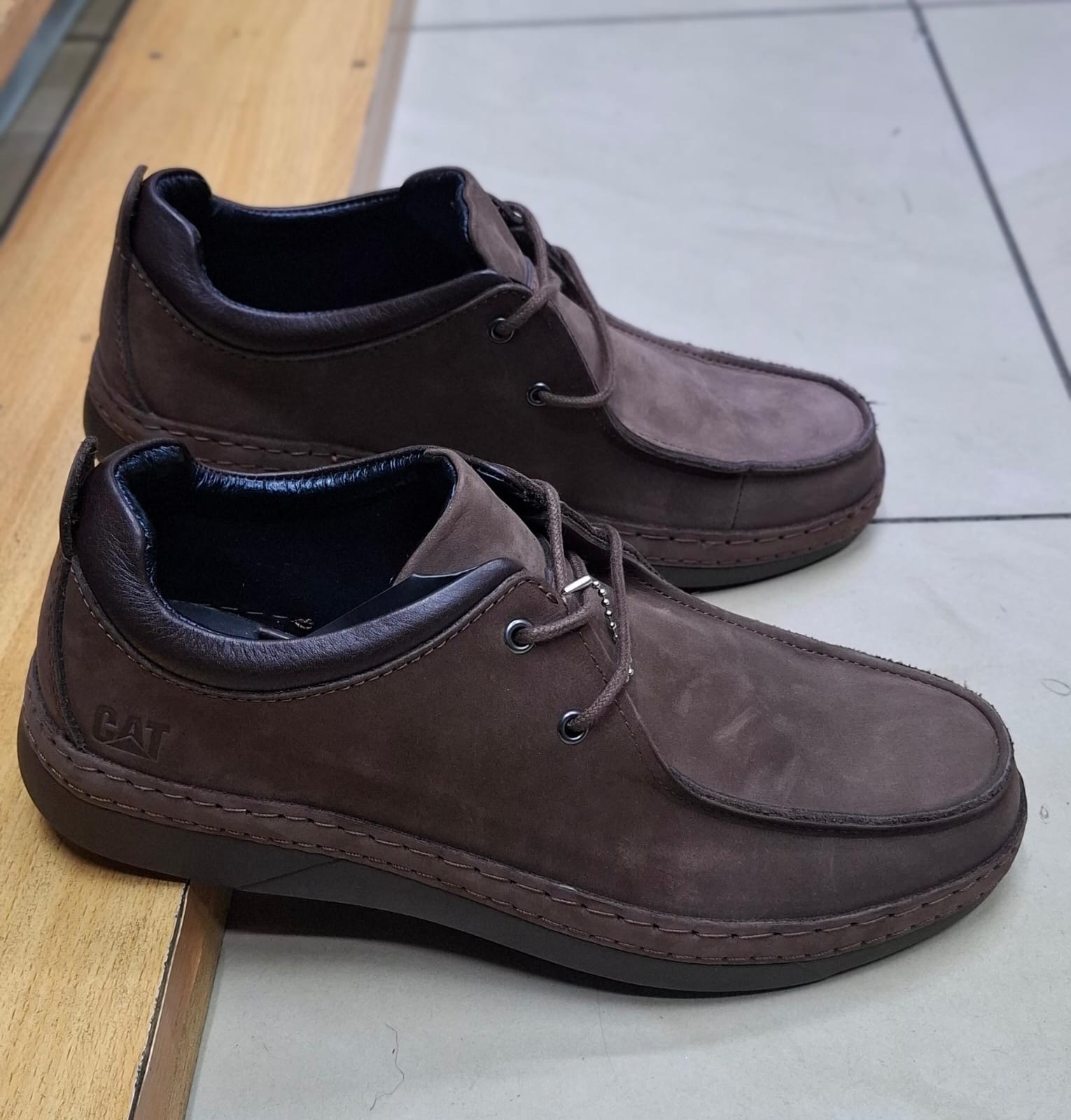 CAT Moc-Toe Casual Shoes | Men's Lace-Up Leather-Style Shoes | Smart Casual Everyday Footwear | CLK | Sizes 39-46
