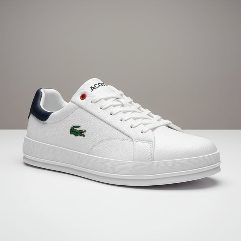 Lacoste Premium Leather Low-Top Sneakers – Classic Men’s Casual Shoes