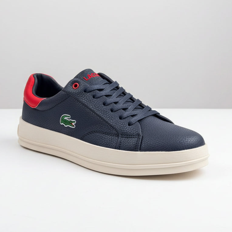 Lacoste Premium Leather Low-Top Sneakers – Classic Men’s Casual Shoes