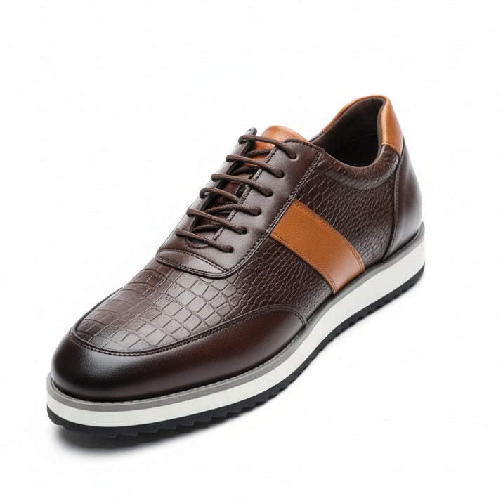 Luxury Textured Leather Dress Sneakers – Modern Smart Casual Office & Stylish Comfort Shoes