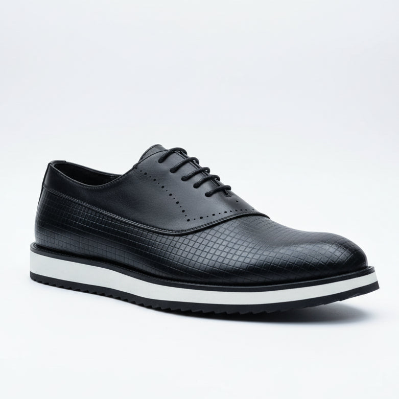 🔥 Textured Leather Dress Sneakers – Modern Smart Casual Office & Everyday Comfort Shoes