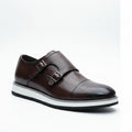 Luxury Double Monk Strap Leather Shoes – Textured Smart Casual & Formal Dress Sneakers_SSNGVKD_01