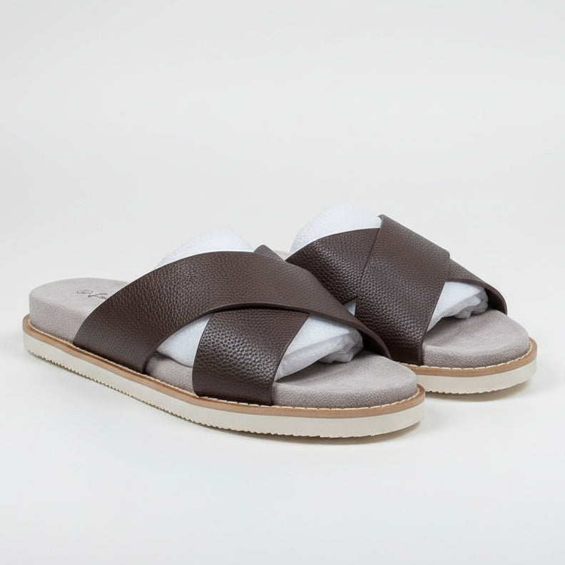 Paul Smith Men’s Cross-Strap Comfort Slides – Casual Open-Toe Sandals_SSANGVKD