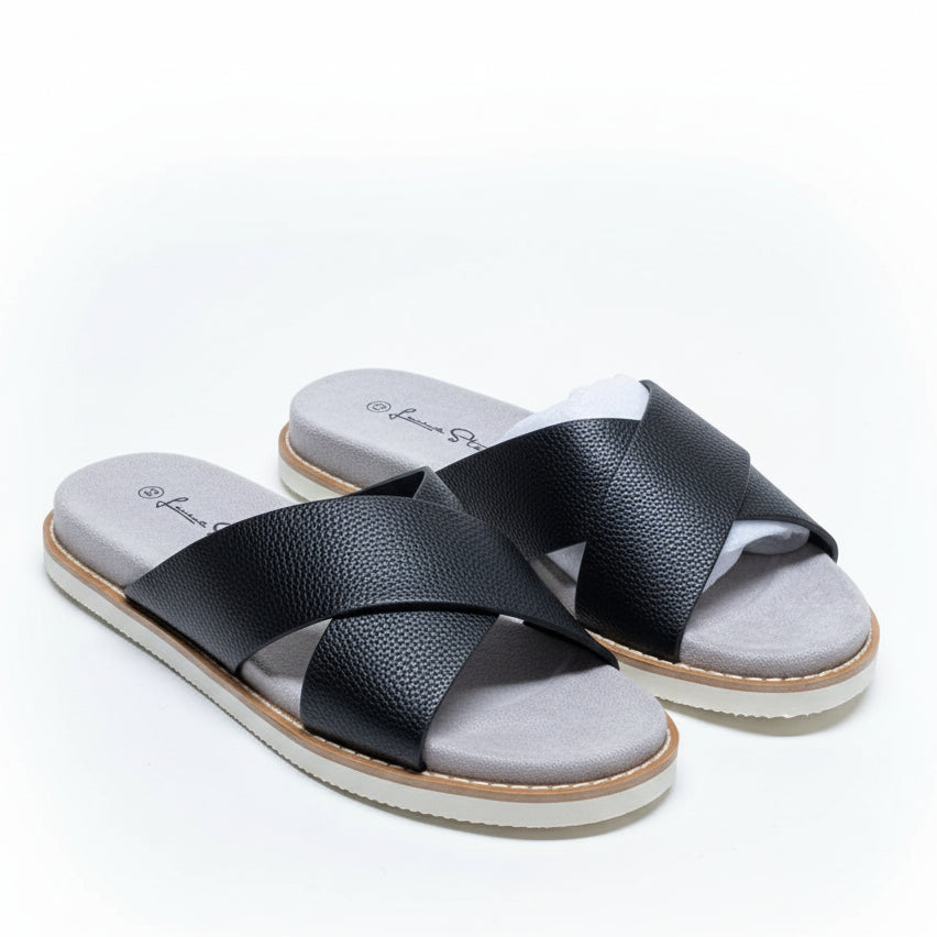 Paul Smith Men’s Cross-Strap Comfort Slides – Casual Open-Toe Sandals_SSANGVKD