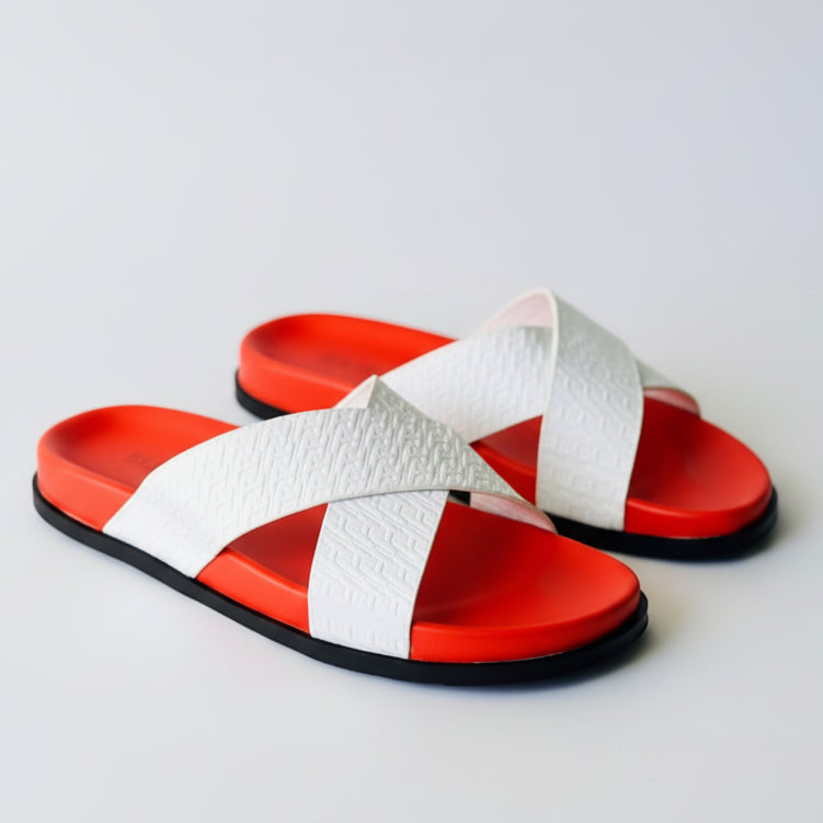 Hermes Men’s Stylish Cross-Strap Slides – Bold Comfort Casual Slippers