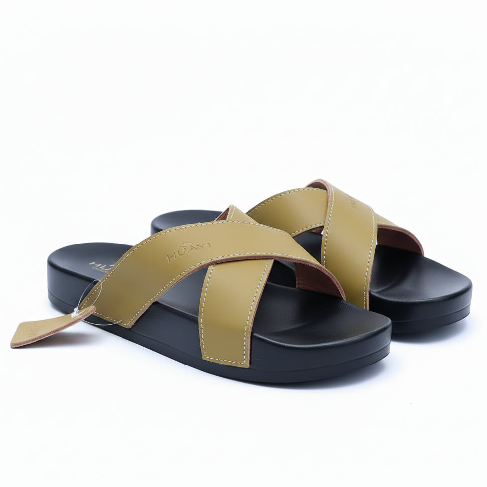 Men’s Premium Cross Strap Slides – Lightweight Everyday Comfort Sandals