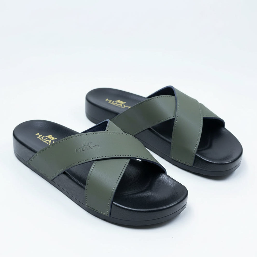 Men’s Premium Cross Strap Slides – Lightweight Everyday Comfort Sandals