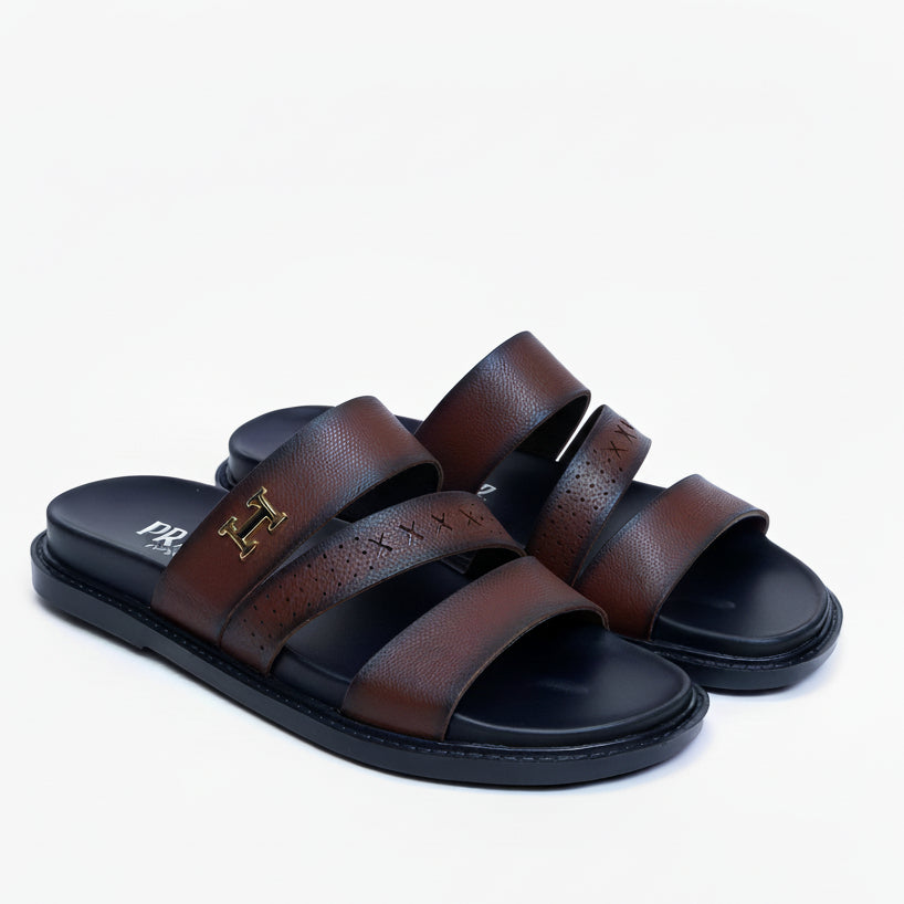 Men’s Luxury Triple Strap Slides – Premium Comfort Designer Sandals_SLOGL18