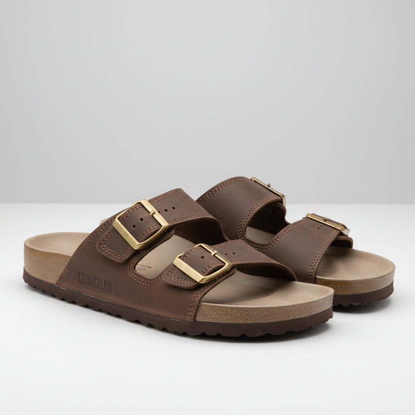Men’s Double Buckle Comfort Slides – Classic Everyday Sandals_SLOGL18