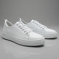 PureStep Minimalist Leather Sneakers – Clean Classic Everyday Casual Shoes_SLOZXTJ