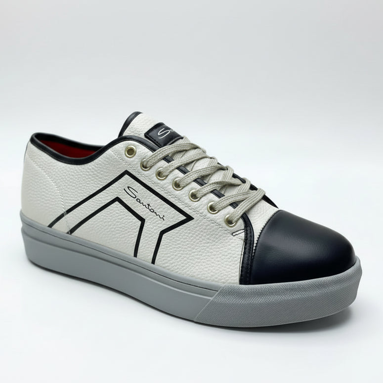 Luxury Contrast Toe Sneakers – Premium Casual Lace-Up Shoes