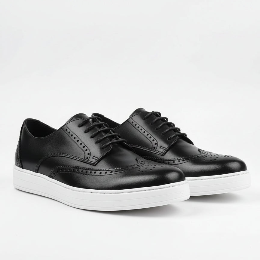 Men's Wingtip Brogue Leather Sneakers | Smart Casual Dress Sneakers  | GG | Sizes 40–45