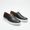 Men's Textured Leather Slip-On Loafers | Smart Casual Comfort Loafers | GG | Sizes 40–45