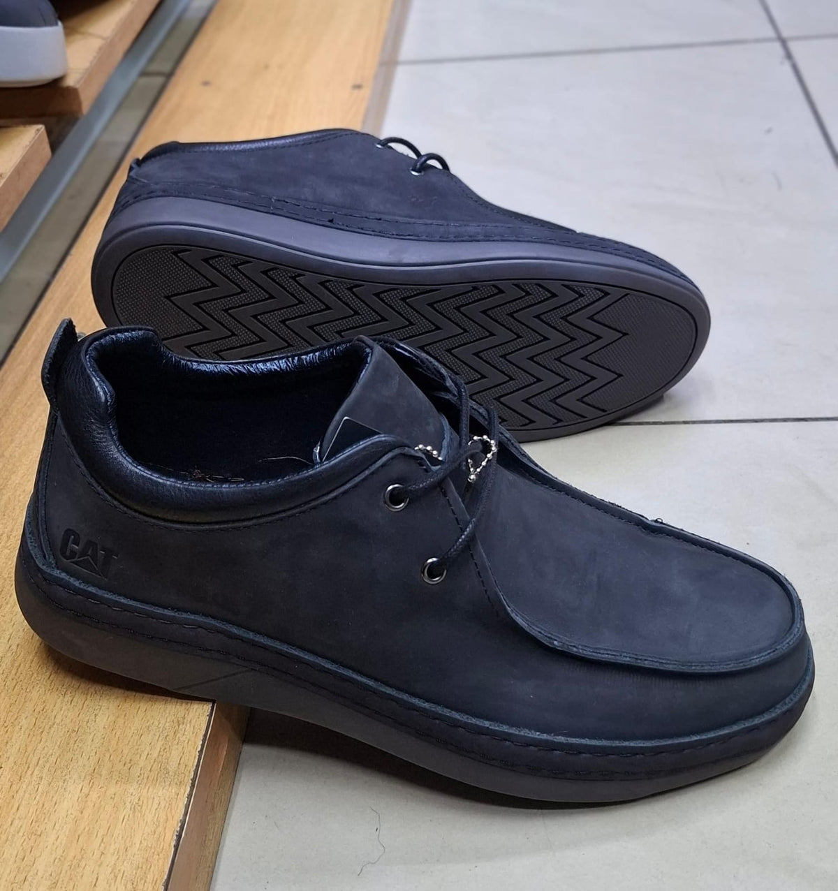 CAT Moc-Toe Casual Shoes | Men's Lace-Up Leather-Style Shoes | Smart Casual Everyday Footwear | CLK | Sizes 39-46