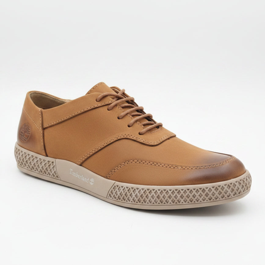 Timberland Men's Casual Lace-Up Shoes | Leather Low-Top Sneakers | Textured Rubber Sole | CLK | Sizes 39-46