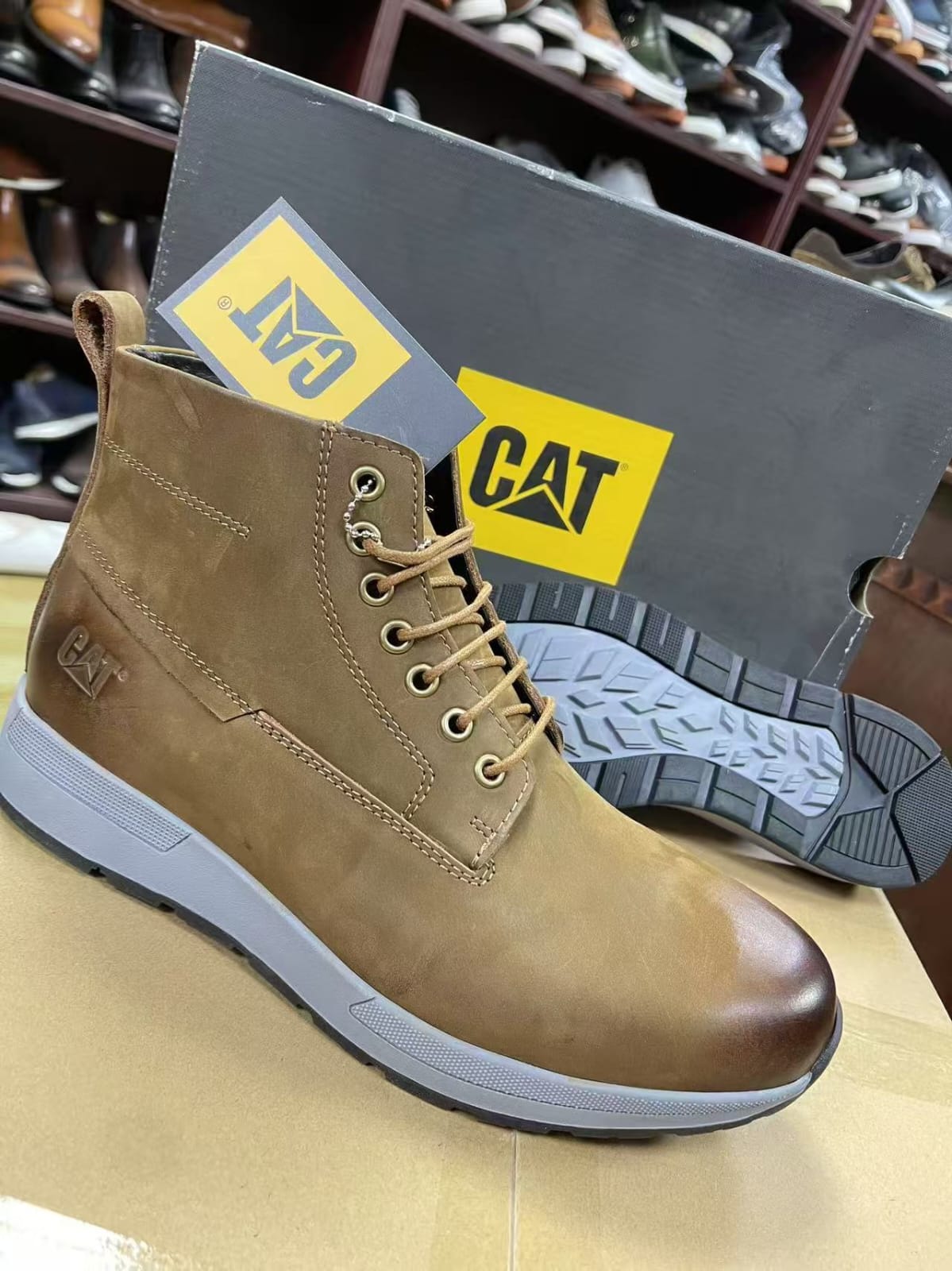 Men's Caterpillar CAT Nubuck Leather Ankle Boots | Lace-Up Casual Boots | GG | Sizes 40–45