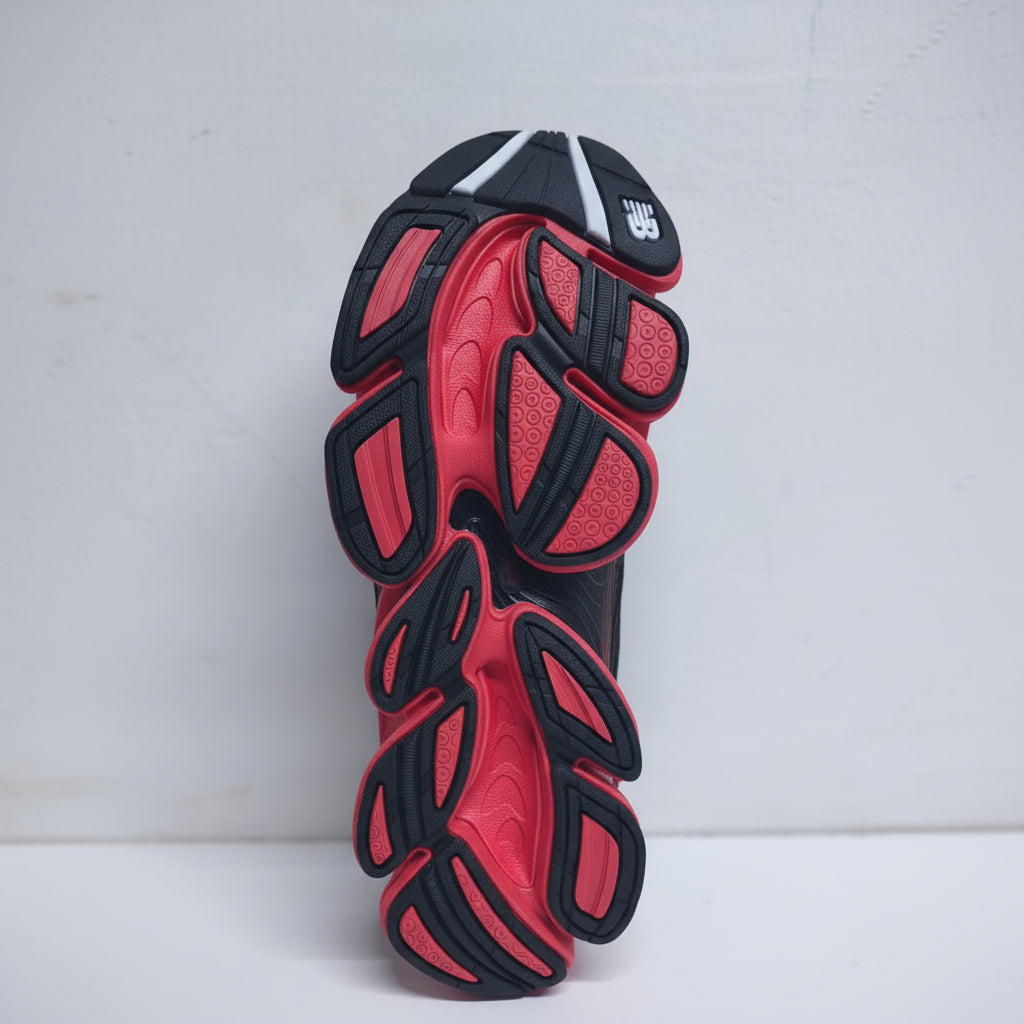 Men’s Red Air-Pod Running Sneakers – Breathable Performance Sports Shoes