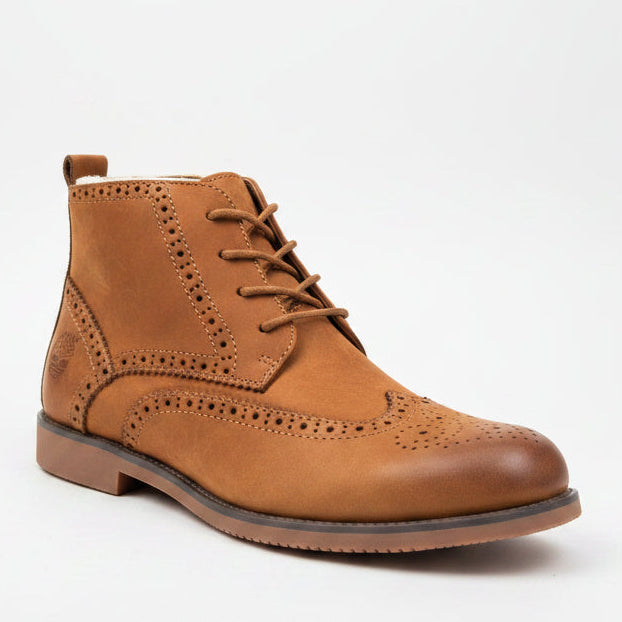 Warm tan nubuck with tan flat sole & tan laces