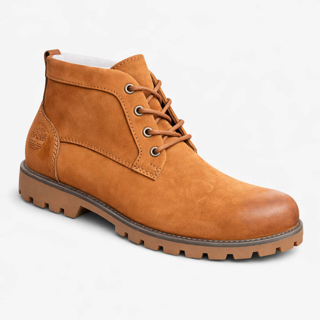 Classic Timberland wheat tan nubuck with tan lug sole & silver eyelets