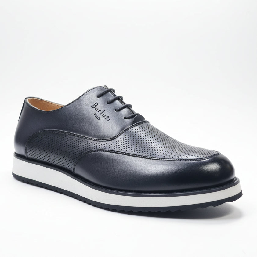 Luxury Perforated Leather Oxford Shoes – Elegant Formal & Smart Casual Dress Shoes