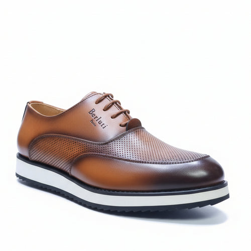 Luxury Perforated Leather Oxford Shoes – Elegant Formal & Smart Casual Dress Shoes
