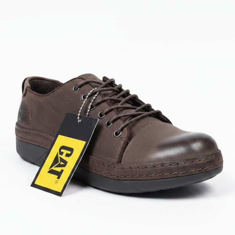 CAT Men's Casual Lace-Up Shoes | Leather Low-Top Shoes | Everyday Comfort & Style | CLK | Sizes 39-46