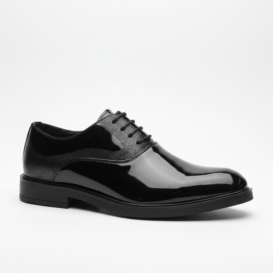 LuxeForge Oxford Shoes | Wet Look | Glossy Formal & Smart Office Shoes | JS | Sizes 40–45