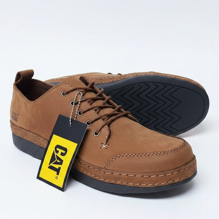 CAT Men's Moc-Toe Lace-Up Shoes | Casual Leather-Style Shoes | CLK | Sizes 39-46